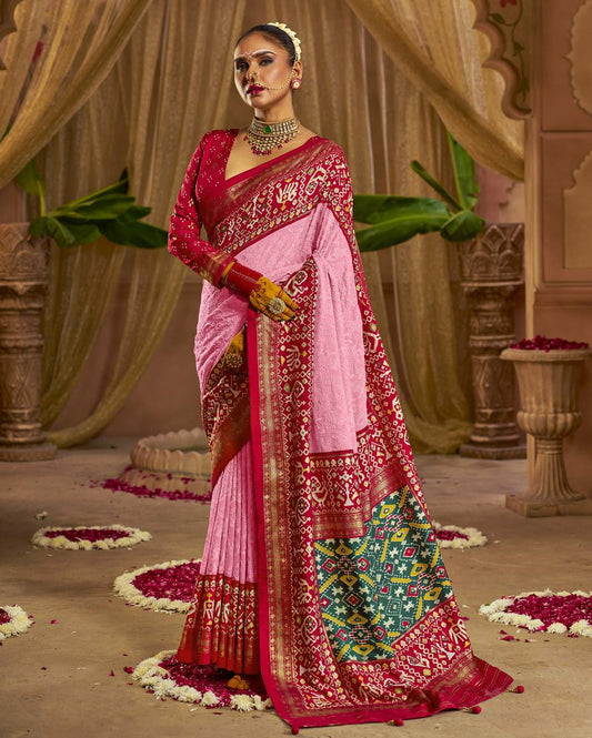Pink Chikankari Work Georgette Saree For Wedding