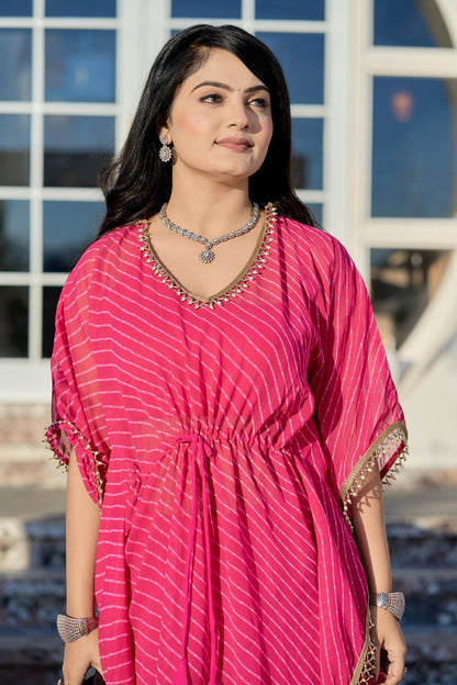 Pink Designer Georgette Sharara Cord Set