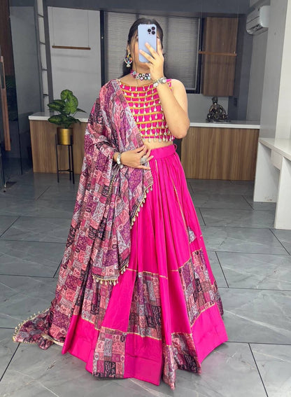 Pink Designer Navaratri Wear Lehenga Choli