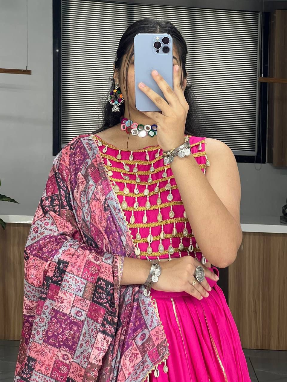 Pink Designer Navaratri Wear Lehenga Choli