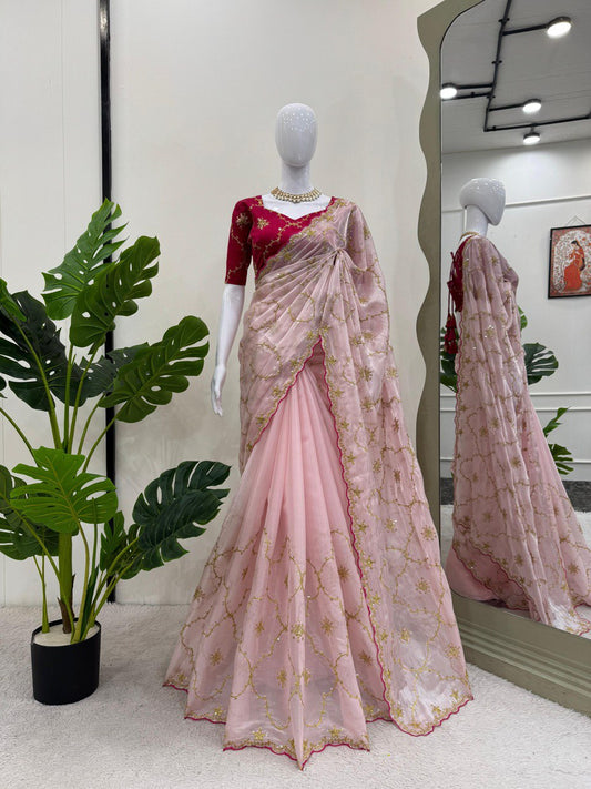 Pink Designer Zimmy Choo Saree