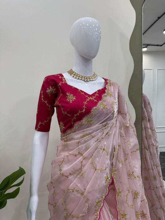 Pink Designer Zimmy Choo Saree