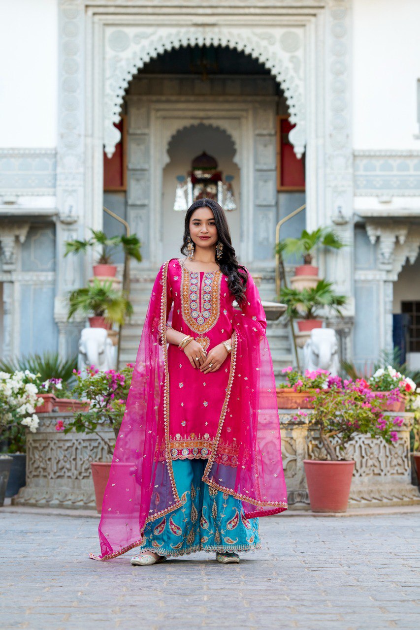 Pink Mooga Silk Salwar Suit Dress