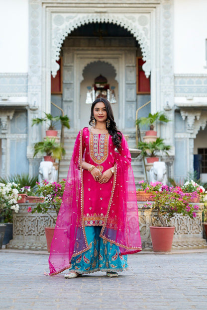 Pink Mooga Silk Salwar Suit Dress