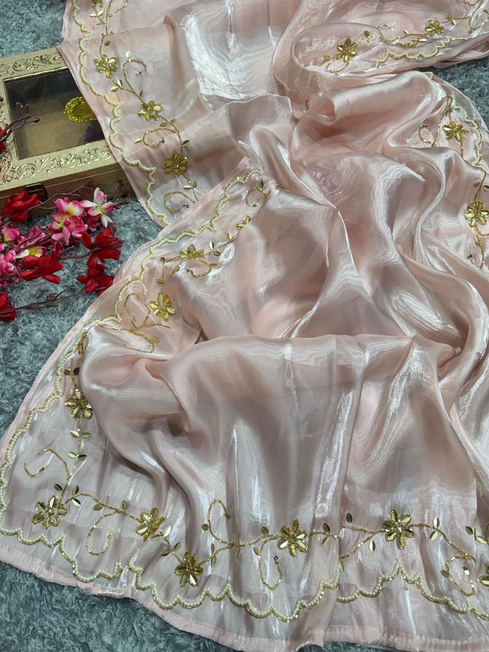 Pink Stylish Zimmy Choo Silk Saree