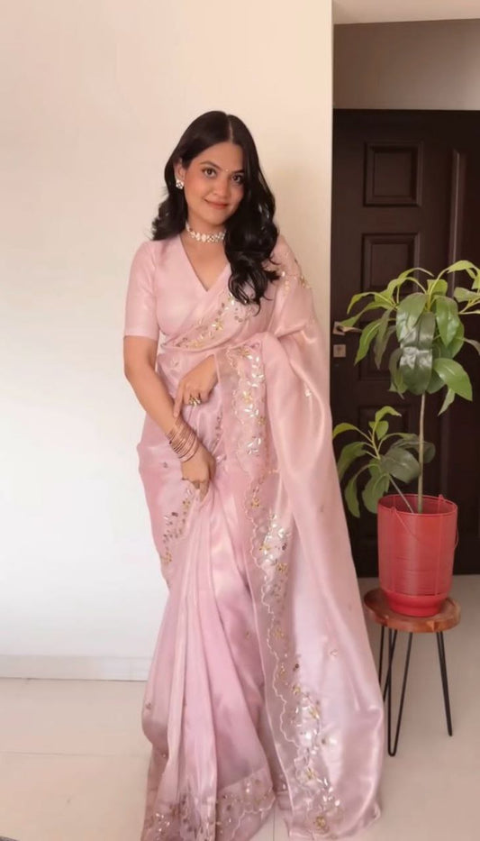 Pink Stylish Zimmy Choo Silk Saree