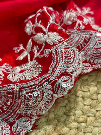 Pinkish Red Fancy Silk Saree