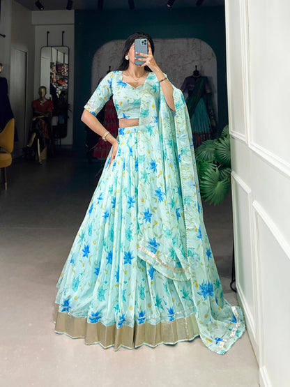 Pista Tabby Silk Lehenga Choli