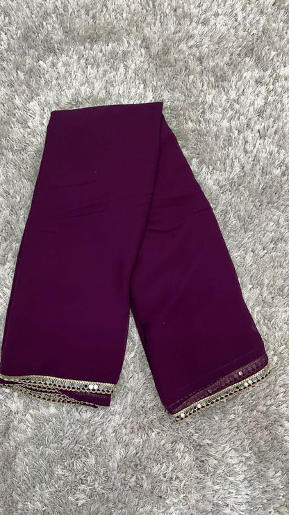 Stylish Plain Georgette Saree