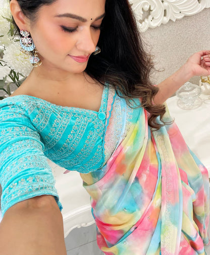 Prism Printed Rangoli Silk Saree