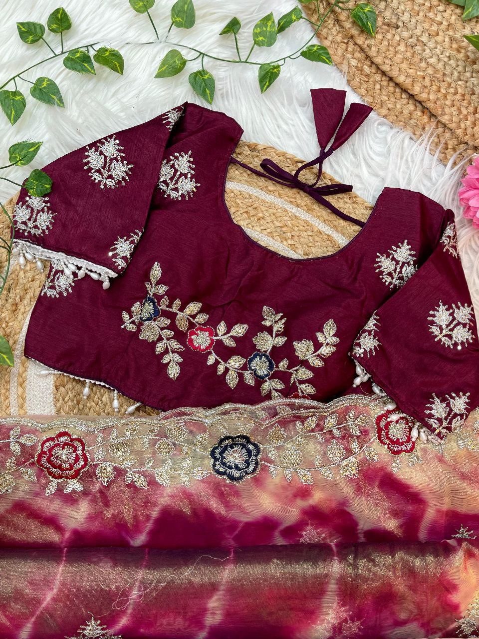 Prism Printed Twill Net Saree