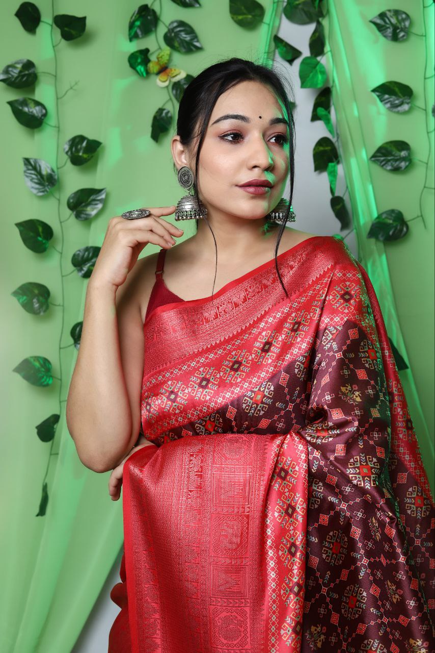 Pure Digital Printed Kanchipuram Silk Saree