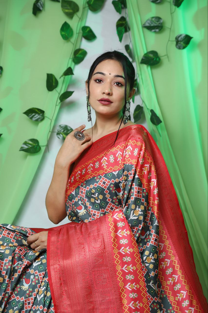 Pure Digital Printed Kanchipuram Silk Saree