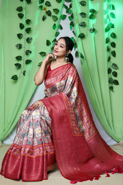 Pure Digital Printed Kanchipuram Silk Saree