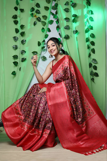 Pure Digital Printed Kanchipuram Silk Saree