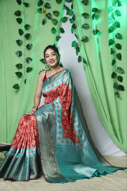 Pure Digital Printed Kanchipuram Silk Saree