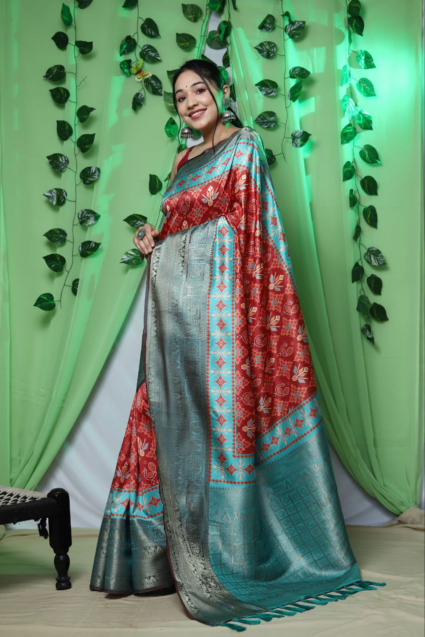 Pure Digital Printed Kanchipuram Silk Saree