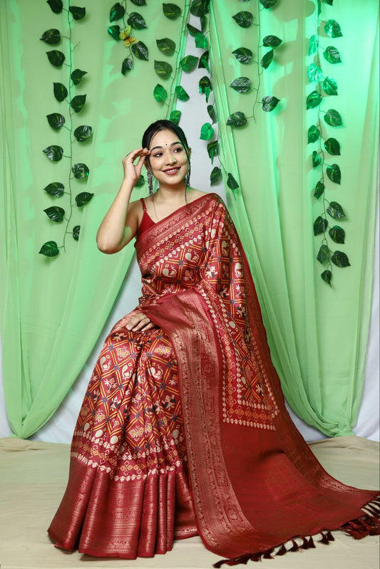 Pure Digital Printed Kanchipuram Silk Saree