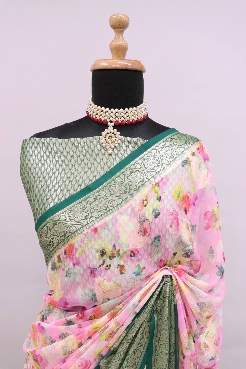 Pure Weaving Georgette Silk Saree