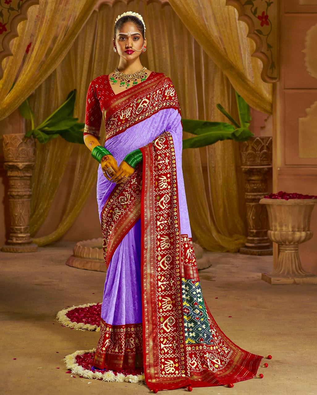Purple Chikankari Work Georgette Saree For Wedding