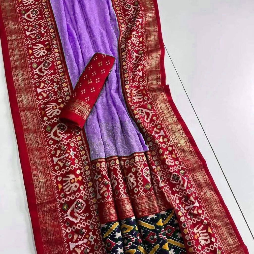 Purple Chikankari Work Georgette Saree For Wedding