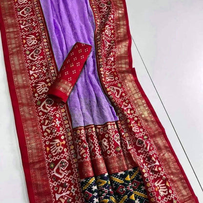 Purple Chikankari Work Georgette Saree For Wedding