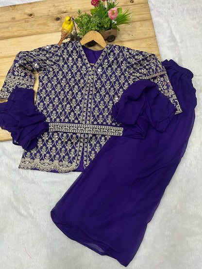 Purple Designer Three Piece Suit