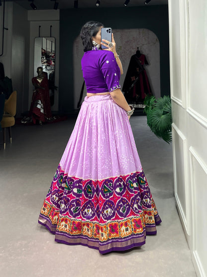 Purple Designer Tussar Silk Lehenga Choli