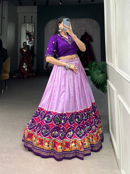 Purple Designer Tussar Silk Lehenga Choli