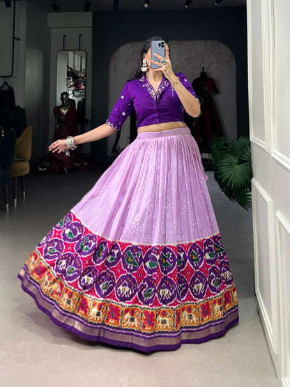 Purple Designer Tussar Silk Lehenga Choli
