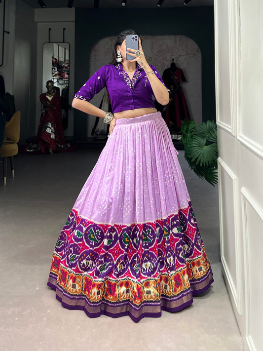 Purple Designer Tussar Silk Lehenga Choli