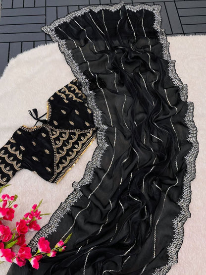 Black Designer Zimmy Choo Saree