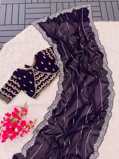 Purple Designer Zimmy Choo Saree