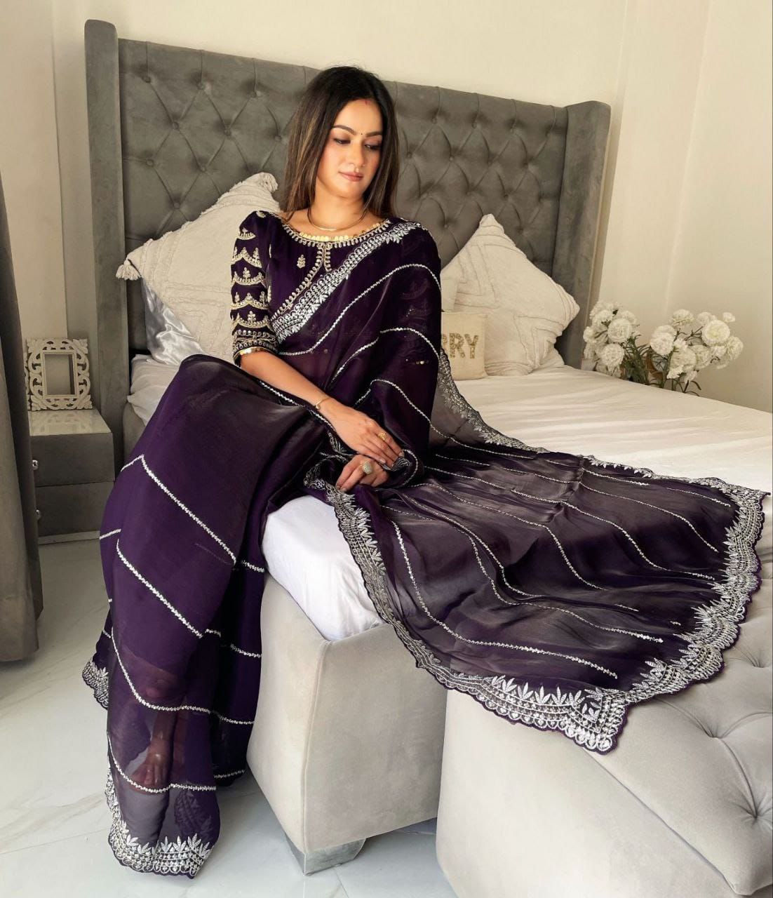 Purple Designer Zimmy Choo Saree