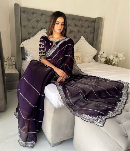 Purple Designer Zimmy Choo Saree