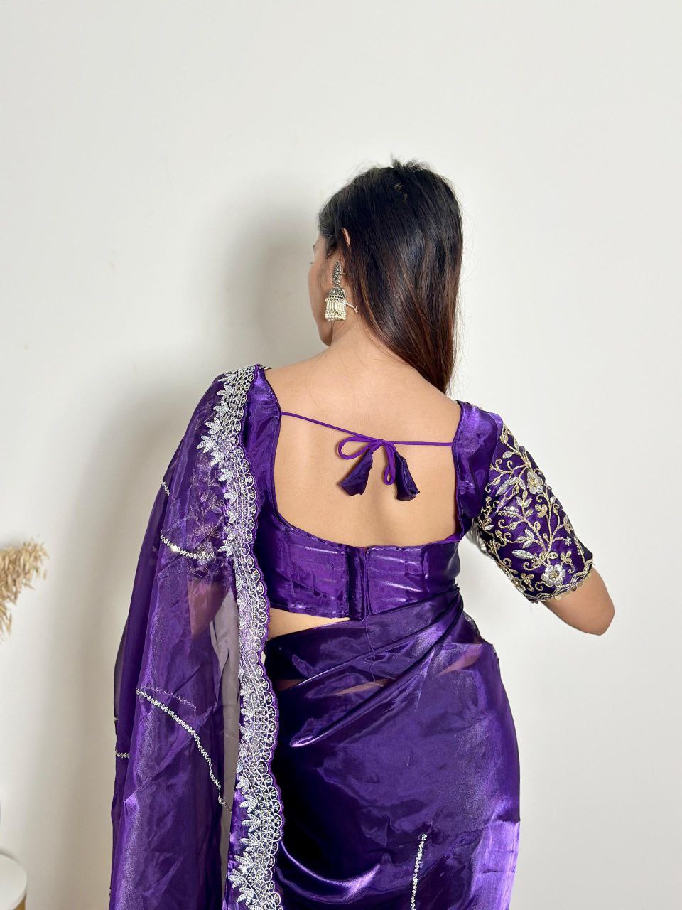 Purple Party Wear Zimmy Chhoo Silk Saree