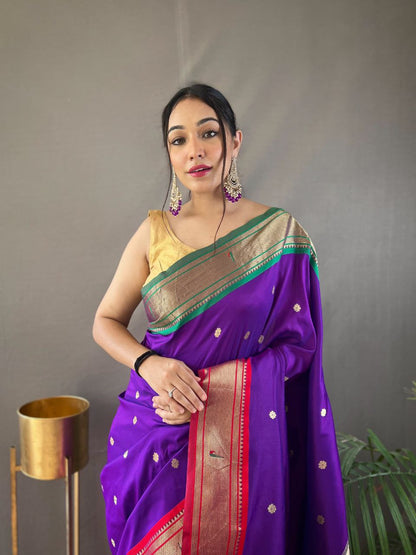 Purple Traditional Marathi Paithani Saree