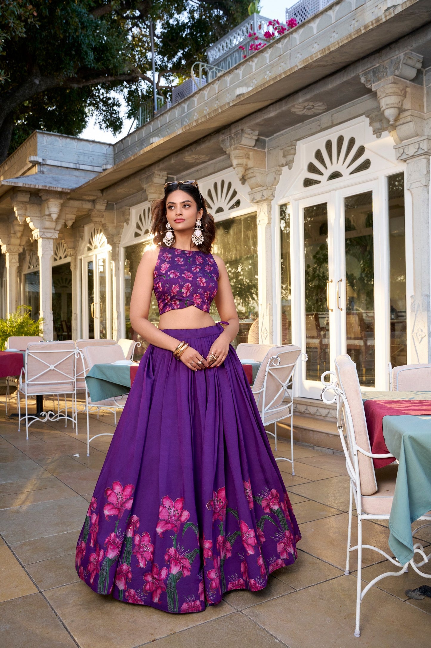 Purple Tussar Silk Lehenga Choli For Wedding