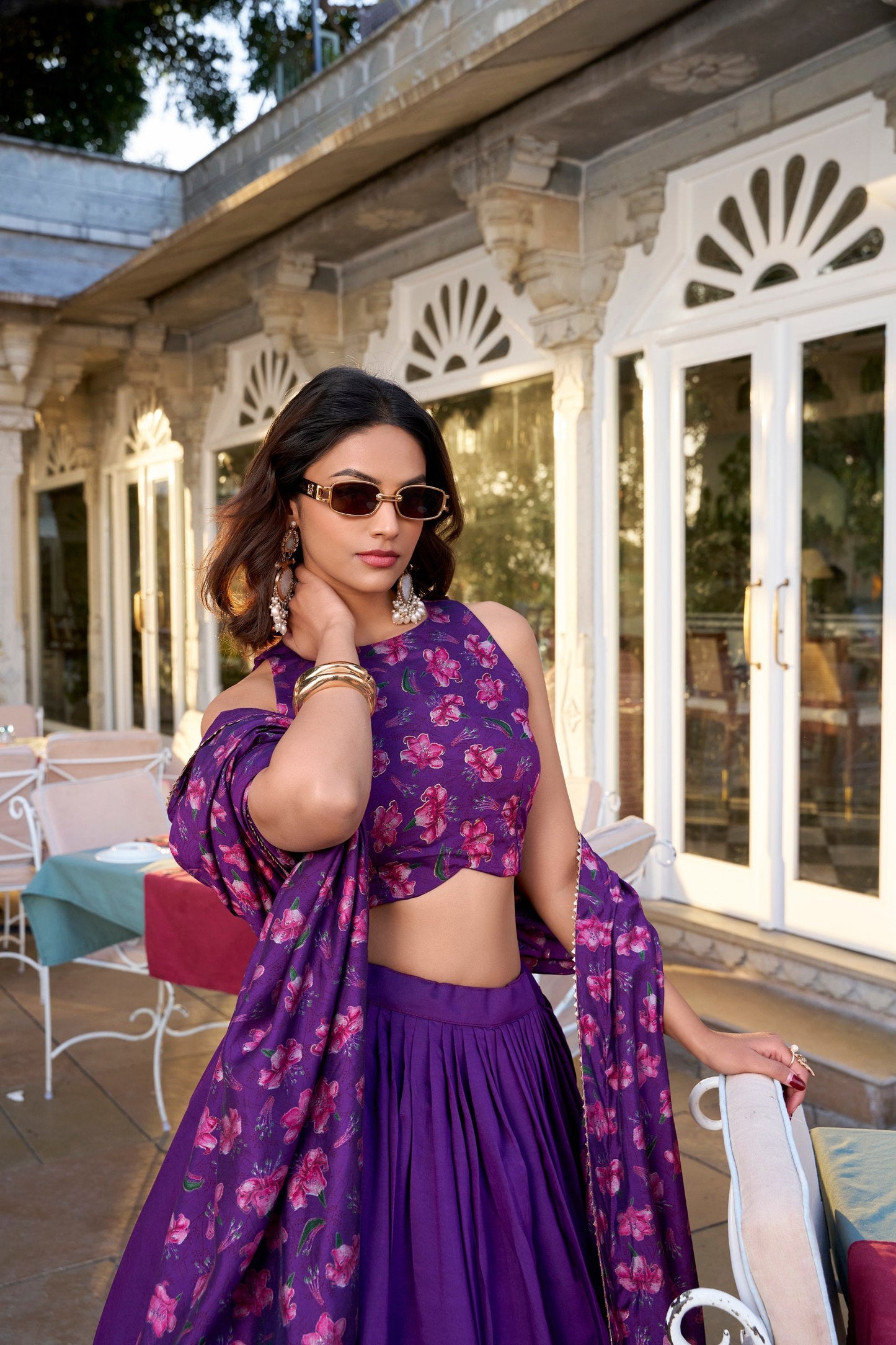 Purple Tussar Silk Lehenga Choli For Wedding