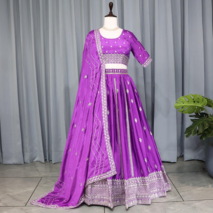 Purple Wedding Wear Designer Lehenga