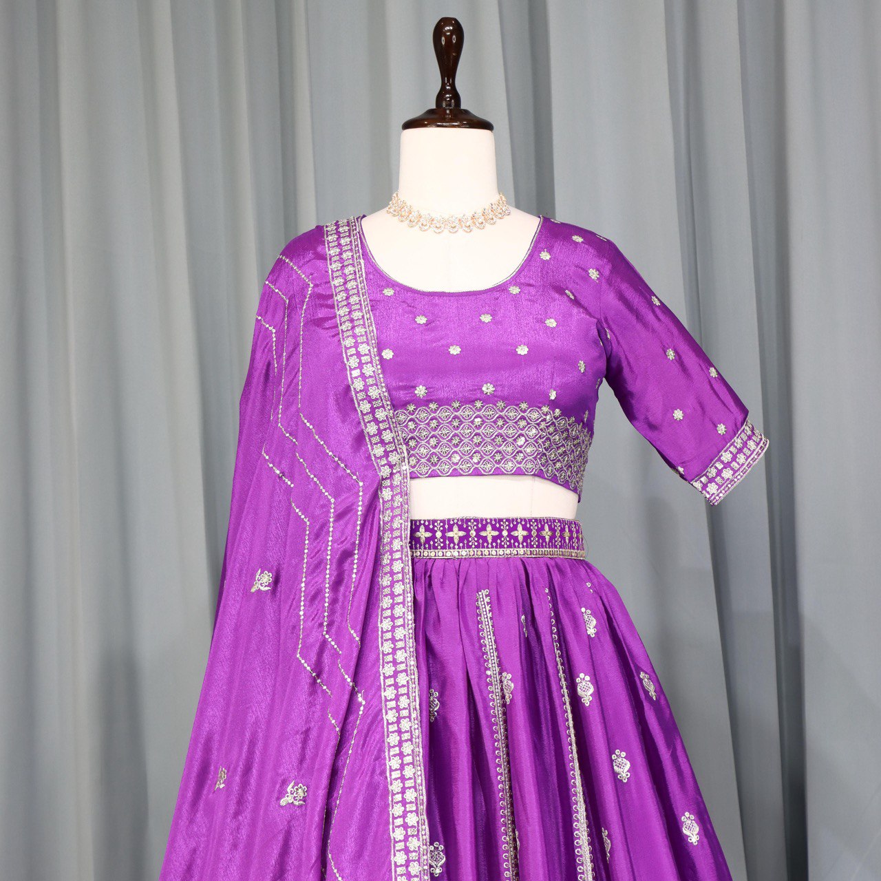 Purple Wedding Wear Designer Lehenga