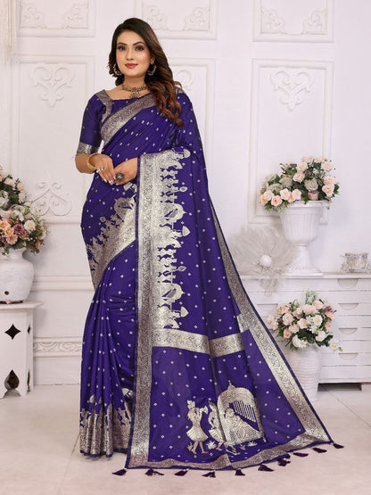 Purple Wedding Wear Kochi Silk Saree