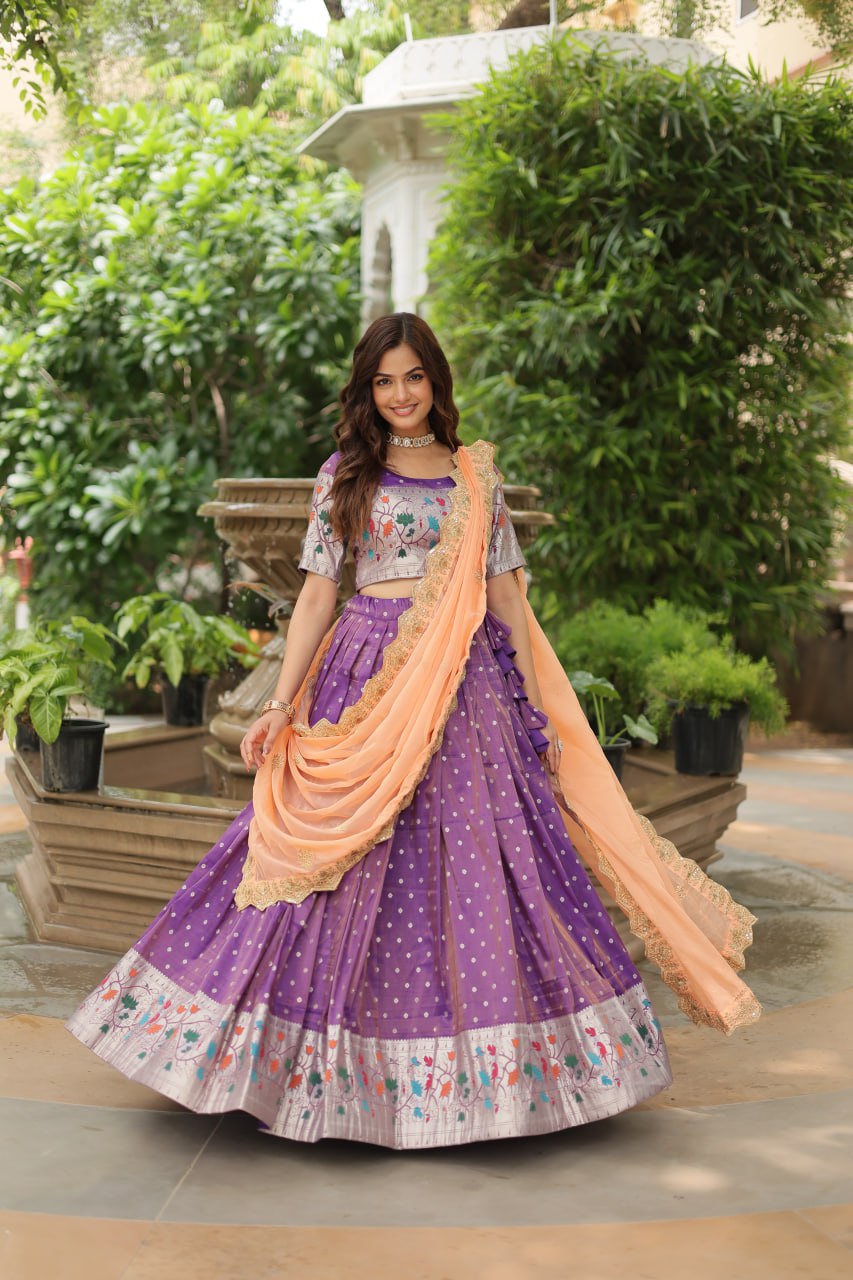Purple Wedding Wear Lehenga Choli