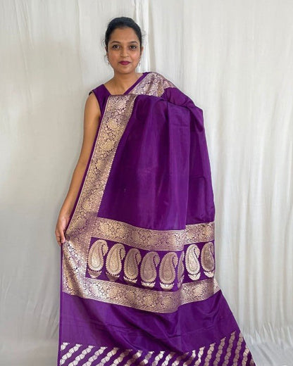 Purple Traditional Banarasi Saree