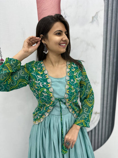 Rama Traditional Indian Gown Dress With Jacket