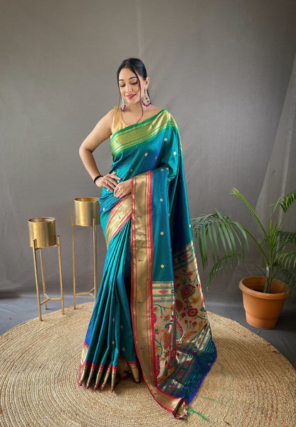 Rama Traditional Marathi Paithani Saree