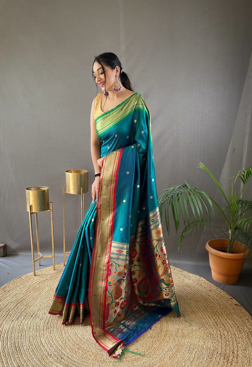 Rama Traditional Marathi Paithani Saree