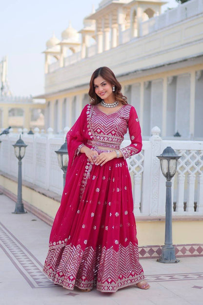 Rani Designer Georgette Lehenga For Wedding