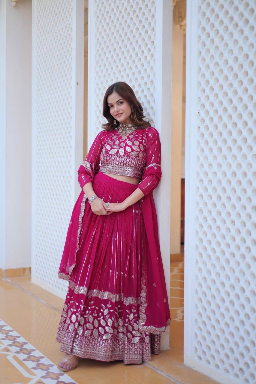 Rani Designer Georgette Lehenga For Wedding