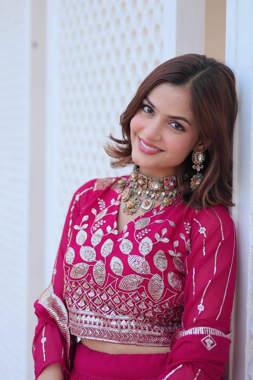 Rani Designer Georgette Lehenga For Wedding